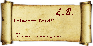 Leimeter Bató névjegykártya